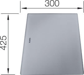 Schneidbrett aus Sicherheitsglas in silber 230970